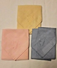 Lotto n.3 FAZZOLETTI da naso Donna Pochette Cotone Batista 100% Ricamati Nuovi