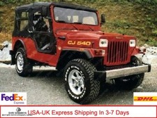 TOP MORBIDO CUCITO, TETTOIA PER JEEP MAHINDRA CJ 540 DP NERO DENIM