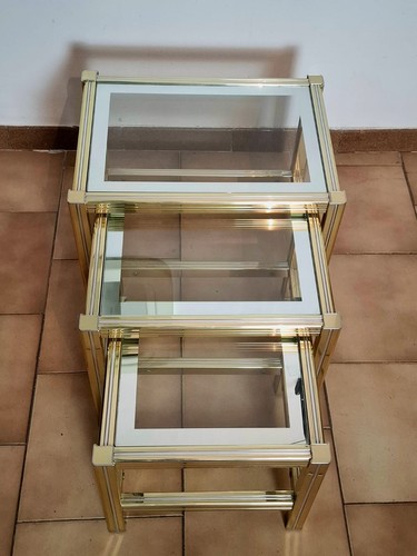 Tris tavolini ottone - tris, in