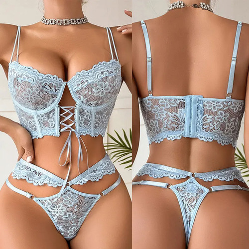 Set reggiseno slip pizzo - e,