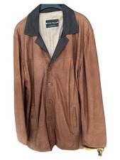 giacca pelle uomo marrone xl