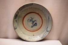 Antico Ming Dinastia Cinese Zhangzhou Swatow-Ware Ciotola Blu e Bianco Carica "