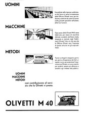PUBBLICITA 1932 OLIVETTI M 40