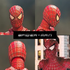 SOLO TESTA Tobey Maguire Spider-Man 2002 Mafex 241 personalizzato dipinto scala 1:12