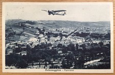 cartolina viaggiata 1934 SALSOMAGGIORE Panorama manifestazione acrobatica aerei