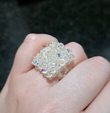 Anello fatto a mano, con Perline in vetro e Cristalli multisfaccettati