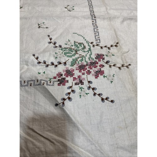Tovaglia vintage lino ricamata