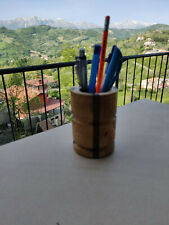 Portapenna in legno di quercia e cipresso lavorata al tornio