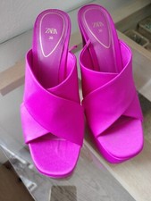 sandali donna in satin fuxia