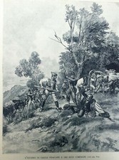 1889 Incisione Risorgimento L' ECCIDIO DI CARLO PISACANE E DEI SUOI COMPAGNI