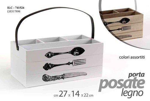 Porta posate cucina legno - porta,