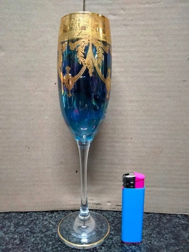 Bicchiere flûte cristallo blu - bicchiere,