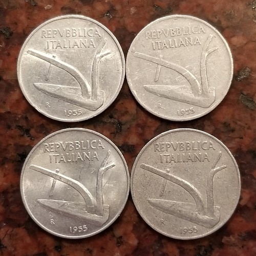 1955 italy lire coin - 10,