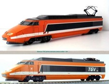 LIMA VINTAGE CARROZZA MOTORIZZATA CON MOTORE+LUCI TGV ORANGE SNCF SCALA N 1/160