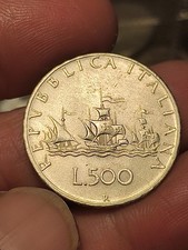 REPUBBLICA ITALIANA 500 lire 1965 FDC ARGENTO Caravelle Non Comune