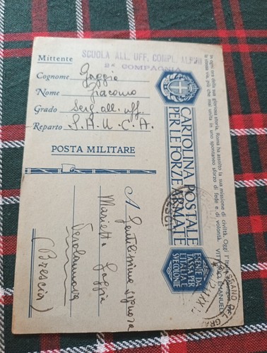 Cartolina militare 1941 - cartolina,