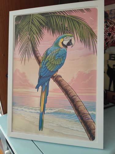 Quadro pappagallo spiaggia - quadro,
