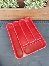 Vassoio per posate Guzzini rosso vintage dell'era spaziale Bruno Gecchelin 35 CM