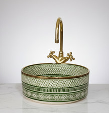 Lavabo in ceramica verde con