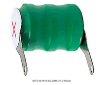 Batteria ricaricabile NI-MH 2,4V 40mAh a saldare 11,5x11,6 mm