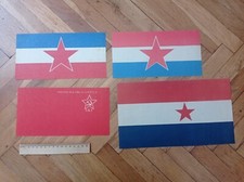 Lotto Bandiere Carta Jugoslavia Partito Comunista Repubblica Comunista Croazia Vintage