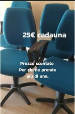 Sedia Ufficio Poltrona BLU Scrivania Girevole Studio con Braccioli Alzata a gas