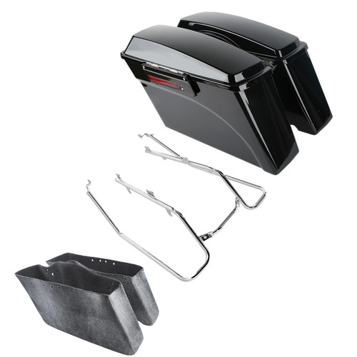 Black hard saddlebags - black,