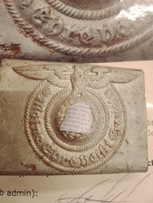 Fibbia Originale Tedesca WW2 No Helmetto Helmet 