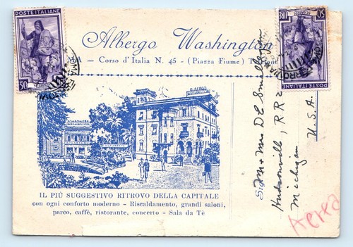 Cartolina albergo washington - cartolina,