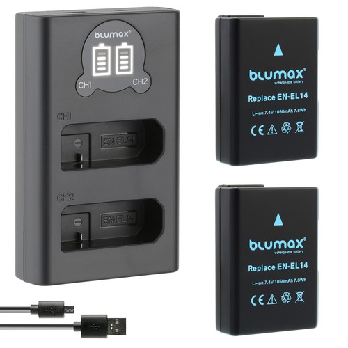 Batteria caricatore lcd - 2x,