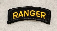 Patch Esercito: linguetta RANGER - giallo su nero, bordo merrowed