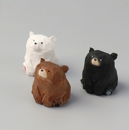 Mini orso legno fatto - in,