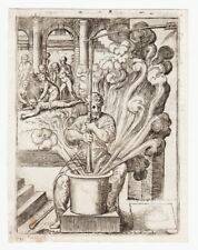 incisione bulino stampa antica polvere da sparo XVII secolo preparazione chimica