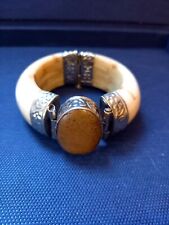 Bracciale donna argento,osso e