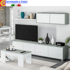 Parete Attrezzata Sala Da Pranzo Salotto Soggiorno Mobile TV Bianco 41X200X43 cm