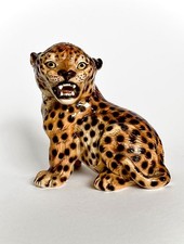 Scultura vintage leopardo di