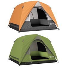 Outsunny Tenda da Campeggio 3 Posti Impermeabile 2x2x1.35 m e Borsa