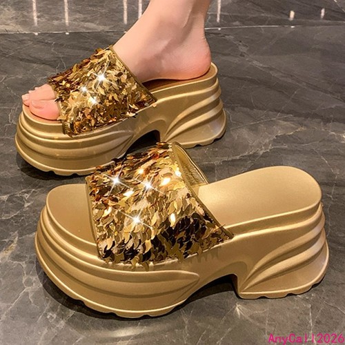 Ciabatta platform donna - , lucida
