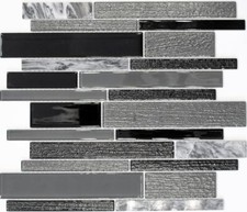 Mosaico IN Vetro Nero Grigio