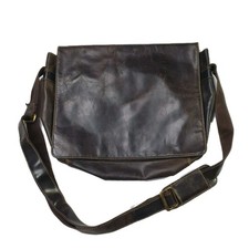 Borsa per laptop messenger in pelle marrone Visconti 14"x11"