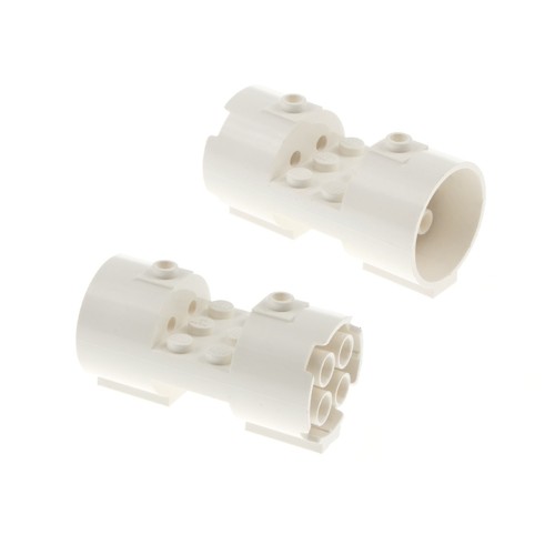 Lego cilindro 3x6x2 bianco - 2x,