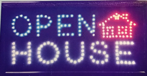 Insegna led casa aperta - insegna,