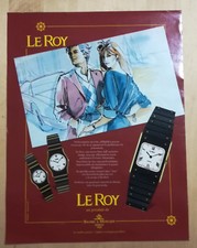 RARA PUBBLICITA' CARTACEA ORIGINALE OROLOGI "LE ROY - BAUME & MERCIER" ANNI 80