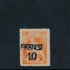 Fiume 1919 Franco 10 su 45 c. n.A77c SG (*) varietà doppia soprastampa