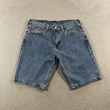 Levis 405 Shorts Mens 30 Blue Denim Relaxed Fit Classic Five Pocket Jean Cutoff