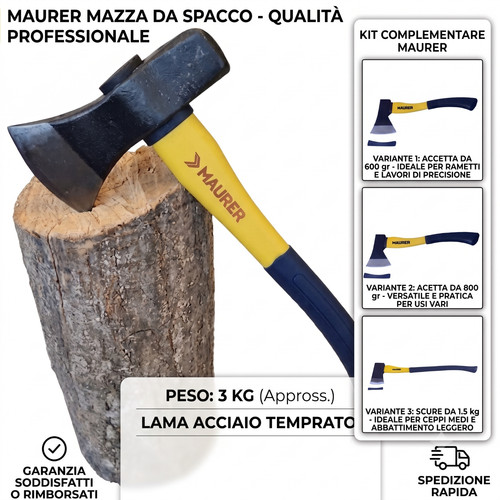 Ascia spacca legna 600g - ascia,