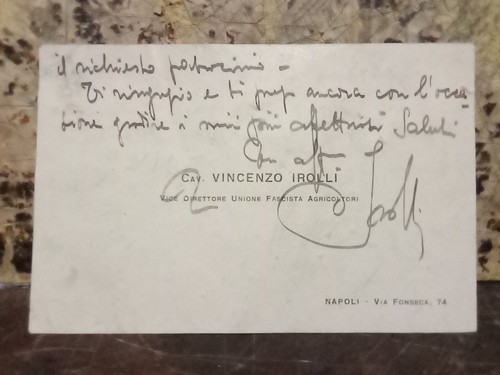 Biglietto autografo vincenzo - autografo,