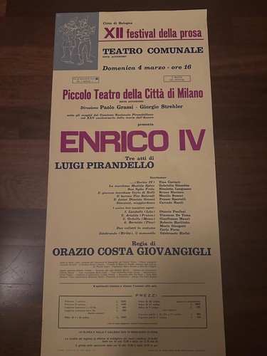 Locandina teatro 1961 enrico - 1961,