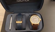 Nautica Orologio Analogico Classico Quarzo Uomo con Cinturino in Pelle NAPSYD004