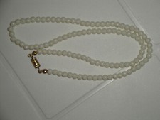 collana vintage avoriolina perle color avorio 3-4mm, faux ivory antique necklace